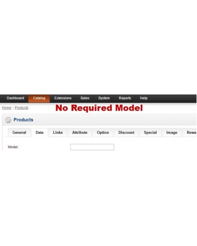 [vQmod/OCmod]Not Required Model Product Admin